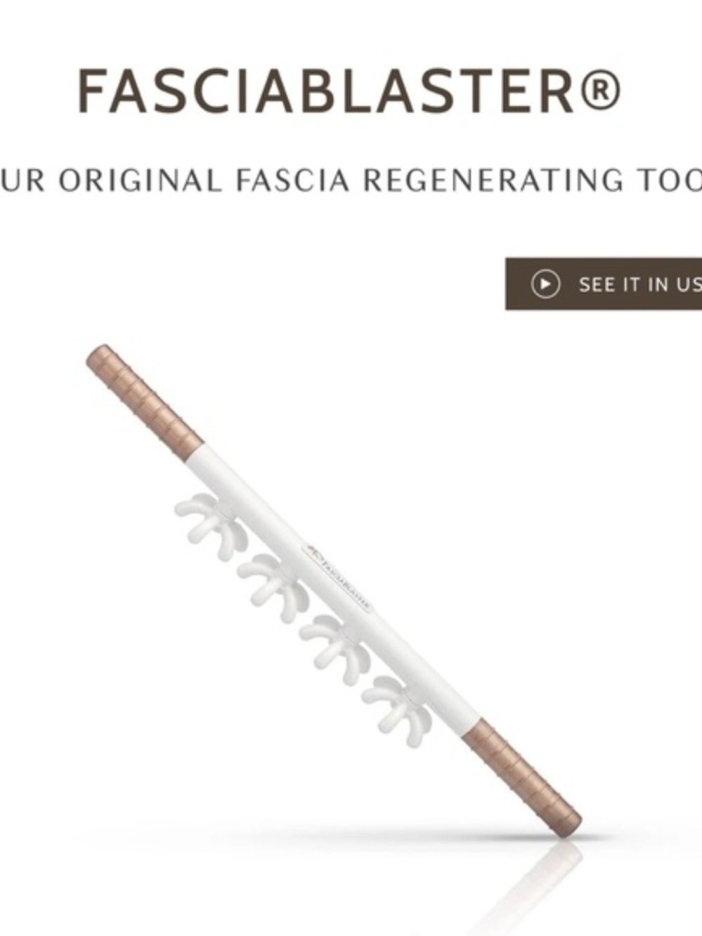 Fasciablaster White and Rose Gold Fascia Massage Tool